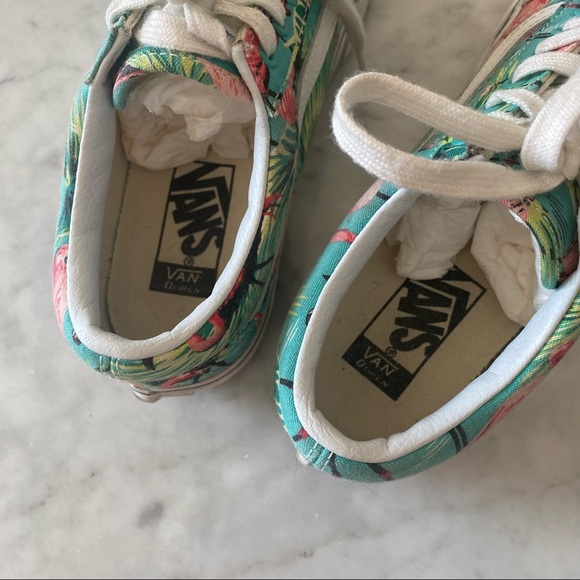 Vans Old Skool van doren flamingo print turquoise W 7 / M 5.5 - Picture 5 of 6